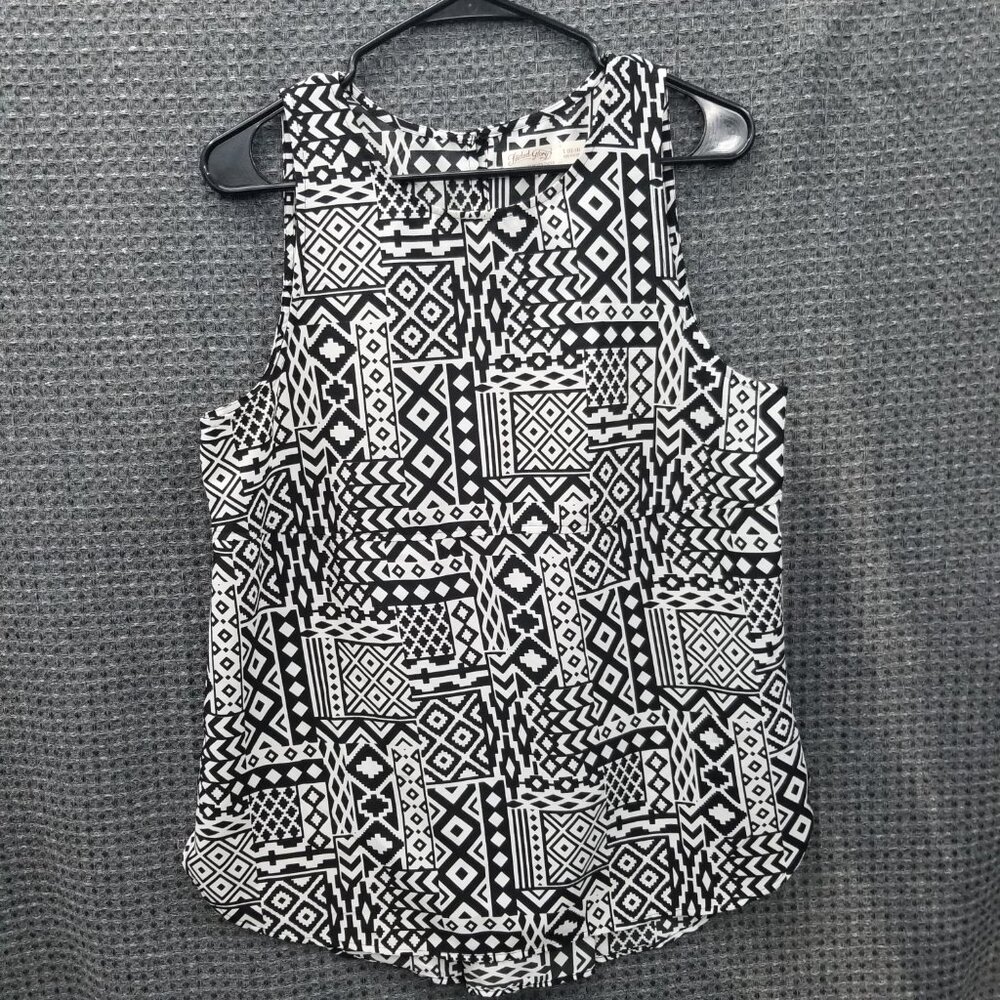 Faded Glory Sleeveless Geometric Blouse Tank Top Women's L (12-14)